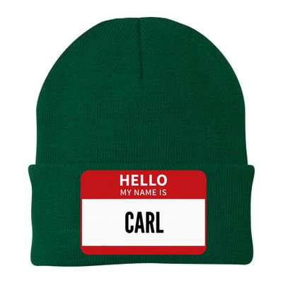 Carl Name Tag Hello My Name Is Carl Knit Cap Winter Beanie