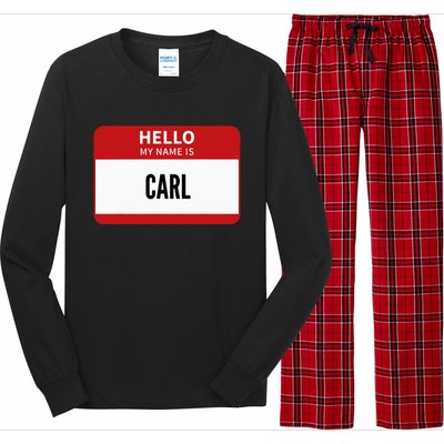 Carl Name Tag Hello My Name Is Carl Long Sleeve Pajama Set