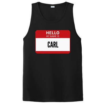 Carl Name Tag Hello My Name Is Carl PosiCharge Competitor Tank