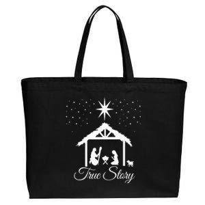 Christmas Nativity True Story Nativity Scene Gifts Cotton Canvas Jumbo Tote