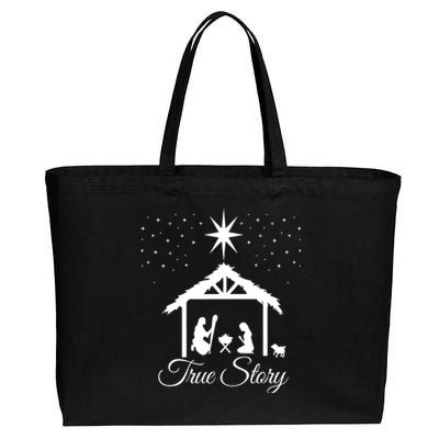 Christmas Nativity True Story Nativity Scene Gifts Cotton Canvas Jumbo Tote