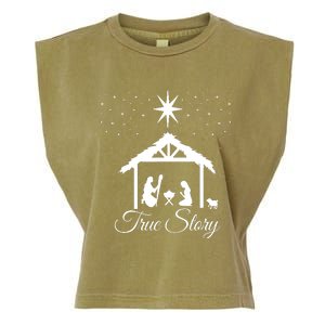 Christmas Nativity True Story Nativity Scene Gifts Garment-Dyed Women's Muscle Tee