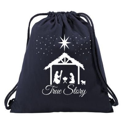 Christmas Nativity True Story Nativity Scene Gifts Drawstring Bag