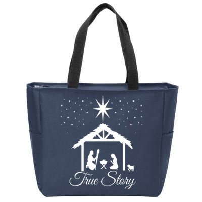 Christmas Nativity True Story Nativity Scene Gifts Zip Tote Bag