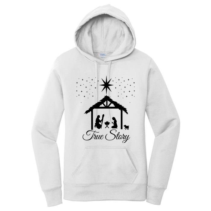 Christmas Nativity True Story Nativity Scene Gifts Women's Pullover Hoodie