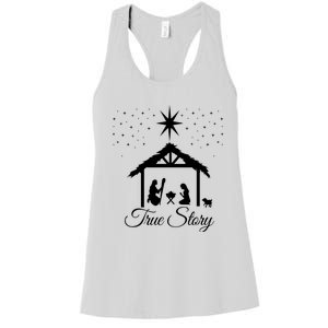 Christmas Nativity True Story Nativity Scene Gifts Women's Racerback Tank