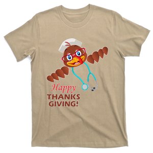 Cute Nurse Turkey Happy Thanksgiving Day For Nurses T-Shirt