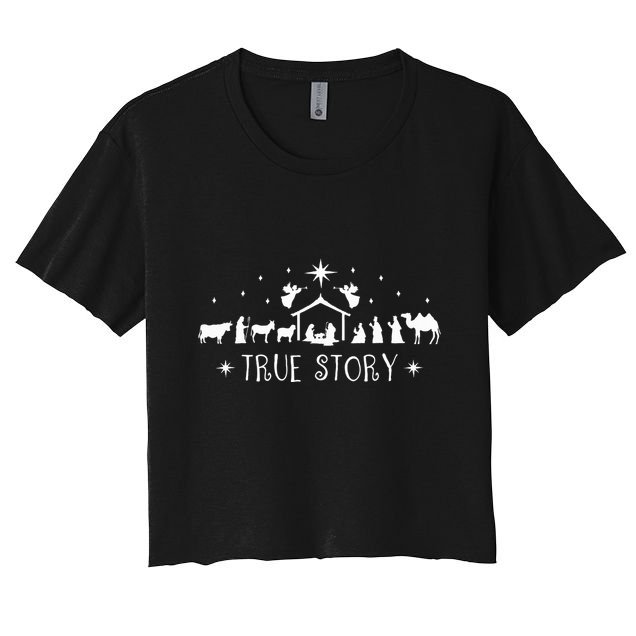Christmas Nativity True Story Nativity Scene  Crop Top