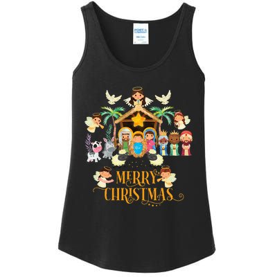 Christmas Nativity True Story Nativity Scene Gifts  Ladies Essential Tank