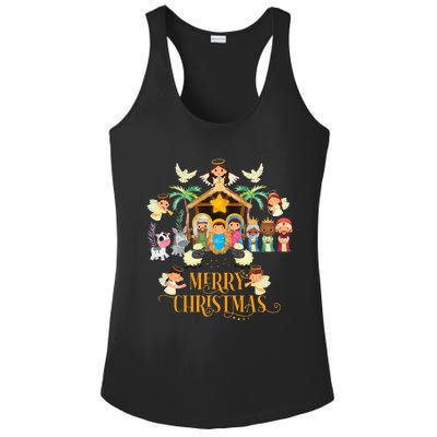 Christmas Nativity True Story Nativity Scene Gifts  Ladies PosiCharge Competitor Racerback Tank