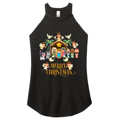 Christmas Nativity True Story Nativity Scene Gifts  Women’s Perfect Tri Rocker Tank