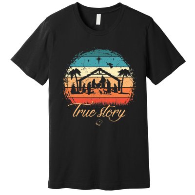 Christmas Nativity True Story Nativity Scene Gifts Premium T-Shirt