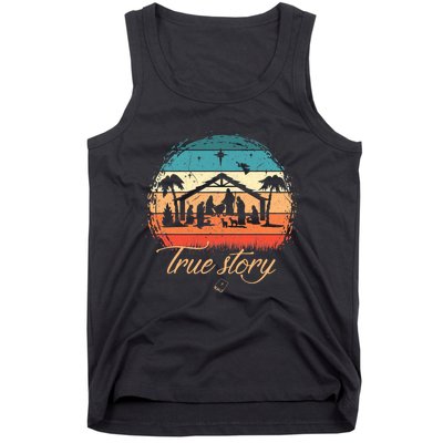 Christmas Nativity True Story Nativity Scene Gifts Tank Top