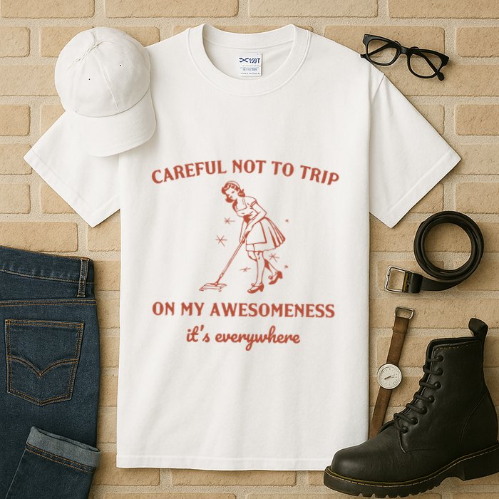 Careful Not To Trip On My Awesomeness Retro Tall T-Shirt