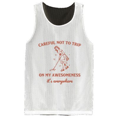 Careful Not To Trip On My Awesomeness Retro Mesh Reversible Basketball Jersey Tank