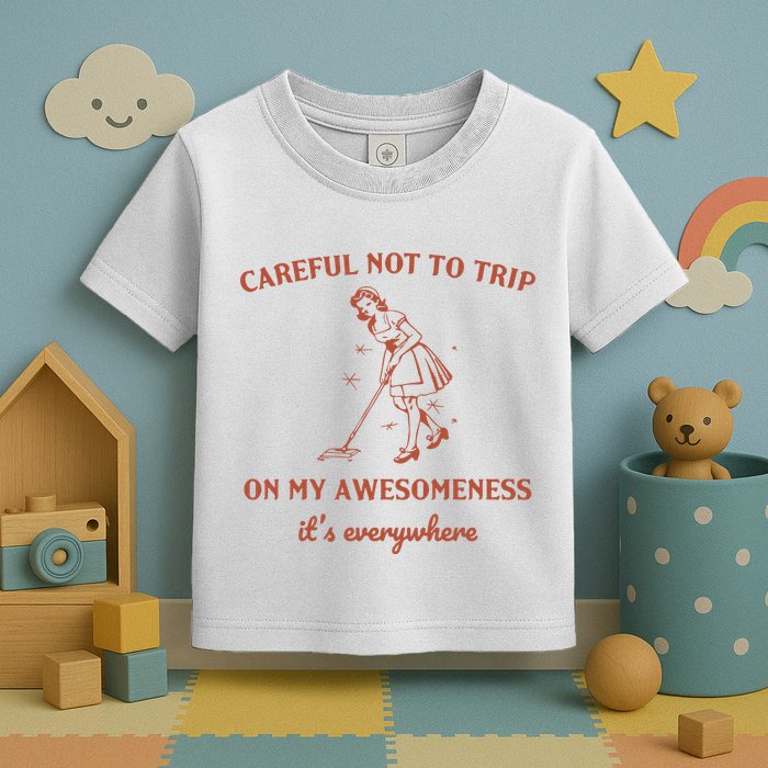 Careful Not To Trip On My Awesomeness Retro Toddler T-Shirt