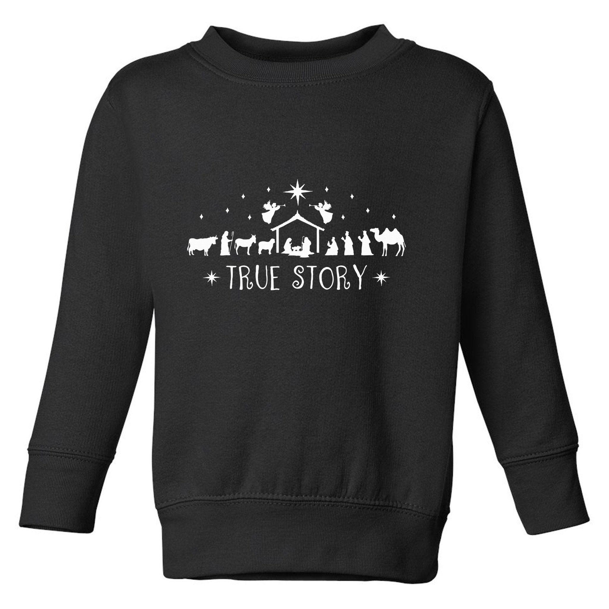 Christmas Nativity True Story Nativity Scene Gifts  Toddler Sweatshirt