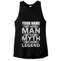 Custom Name The Man The Myth The Legend Ladies PosiCharge Tri-Blend Wicking Tank