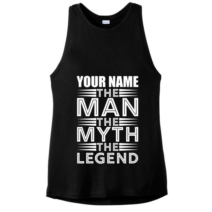 Custom Name The Man The Myth The Legend Ladies PosiCharge Tri-Blend Wicking Tank