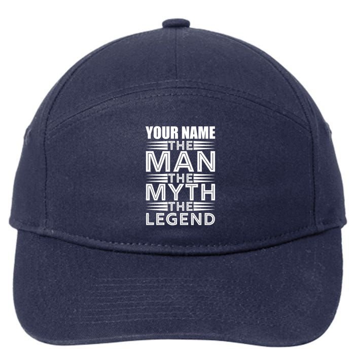Custom Name The Man The Myth The Legend 7-Panel Snapback Hat