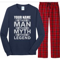 Custom Name The Man The Myth The Legend Long Sleeve Pajama Set