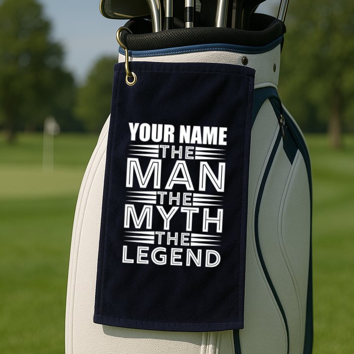 Custom Name The Man The Myth The Legend Golf Towel