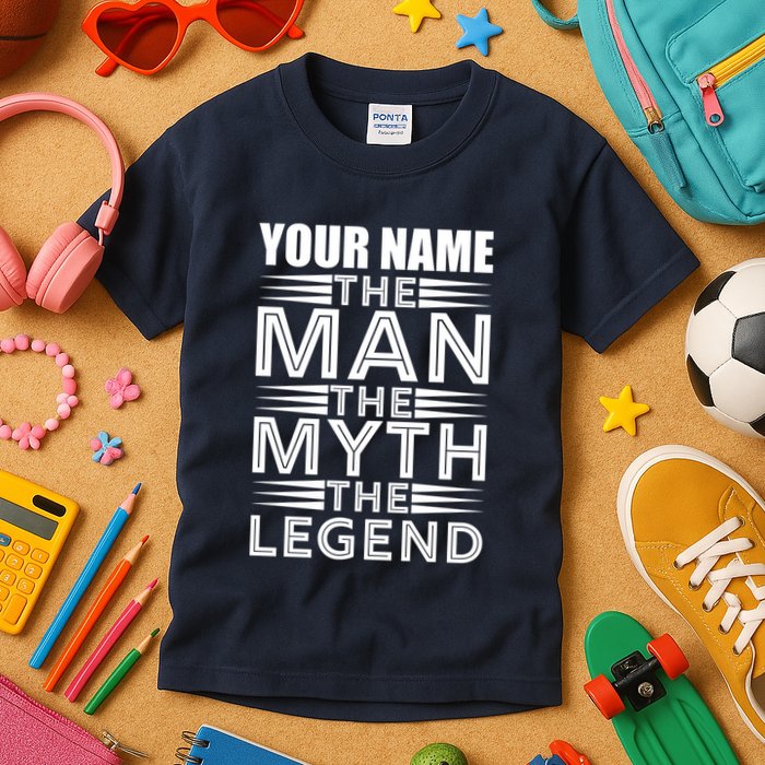 Custom Name The Man The Myth The Legend Kids T-Shirt