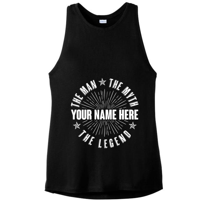 Custom Name The Man The Myth The Legend Ladies PosiCharge Tri-Blend Wicking Tank