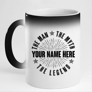 Custom Name The Man The Myth The Legend 11oz Black Color Changing Mug