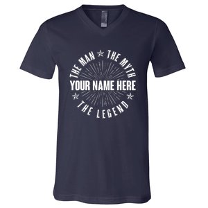 Custom Name The Man The Myth The Legend V-Neck T-Shirt