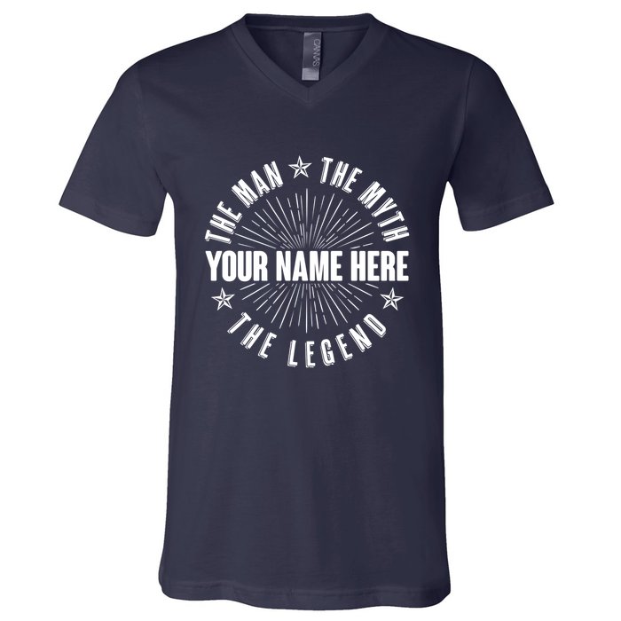 Custom Name The Man The Myth The Legend V-Neck T-Shirt