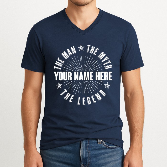 Custom Name The Man The Myth The Legend V-Neck T-Shirt