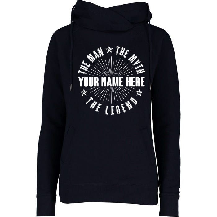 Custom Name The Man The Myth The Legend Womens Funnel Neck Pullover Hood