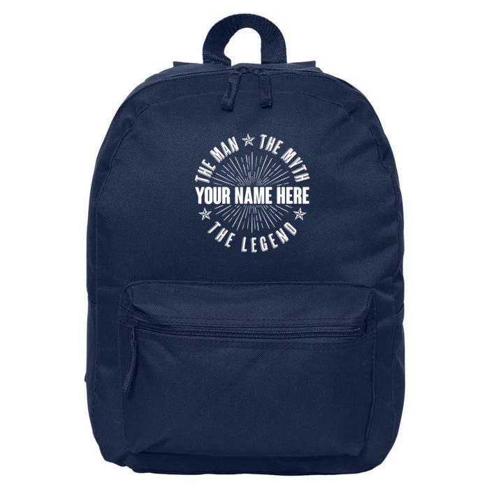 Custom Name The Man The Myth The Legend 16 in Basic Backpack