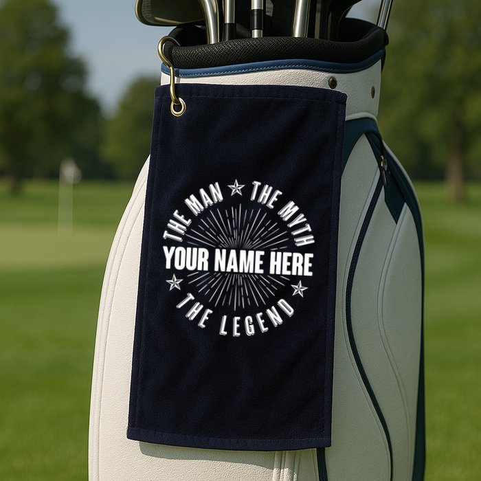 Custom Name The Man The Myth The Legend Golf Towel