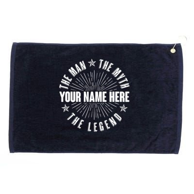 Custom Name The Man The Myth The Legend Grommeted Golf Towel