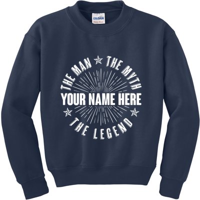Custom Name The Man The Myth The Legend Kids Sweatshirt