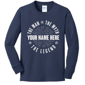 Custom Name The Man The Myth The Legend Kids Long Sleeve Shirt