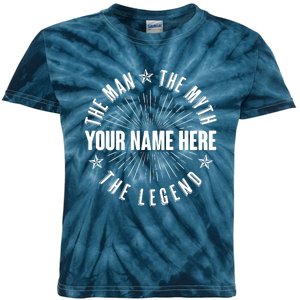 Custom Name The Man The Myth The Legend Kids Tie-Dye T-Shirt