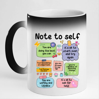 Counselor Note To Self Mental Health School Psychologist 11oz Black Color Changing Mug