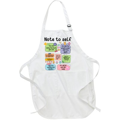 Counselor Note To Self Mental Health School Psychologist Full-Length Apron With Pockets