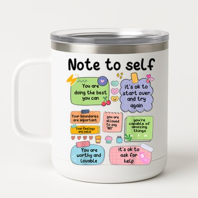 Counselor Note To Self Mental Health School Psychologist 12 oz Stainless Steel Tumbler Cup