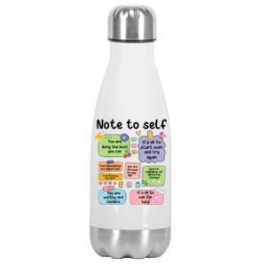 Counselor Note To Self Mental Health School Psychologist Stainless Steel Insulated Water Bottle