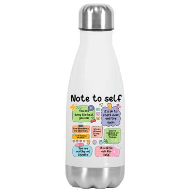 Counselor Note To Self Mental Health School Psychologist Stainless Steel Insulated Water Bottle