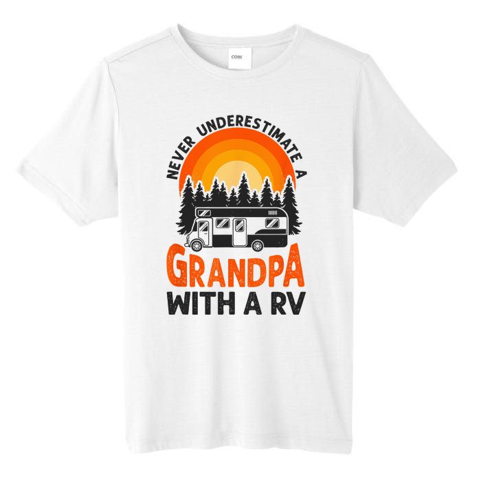 Camping Never Underestimate Grandpa Rv Motorhome Family Tall Fusion ChromaSoft Performance T-Shirt