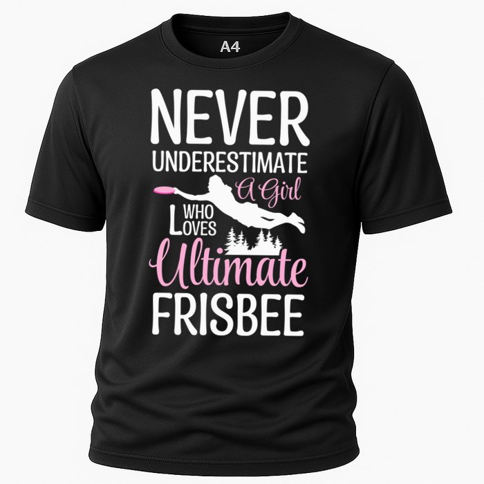 Cute Never Underestimate A Who Loves Ultimate Frisbee Gift Cooling Performance Crew T-Shirt