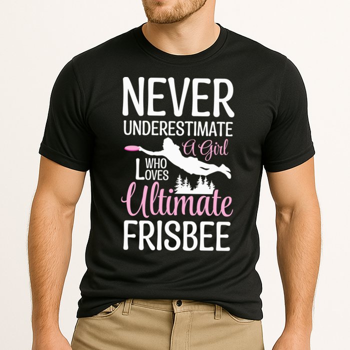 Cute Never Underestimate A Who Loves Ultimate Frisbee Gift Cooling Performance Crew T-Shirt