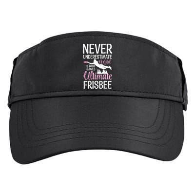 Cute Never Underestimate A Who Loves Ultimate Frisbee Gift Adult Drive Performance Visor