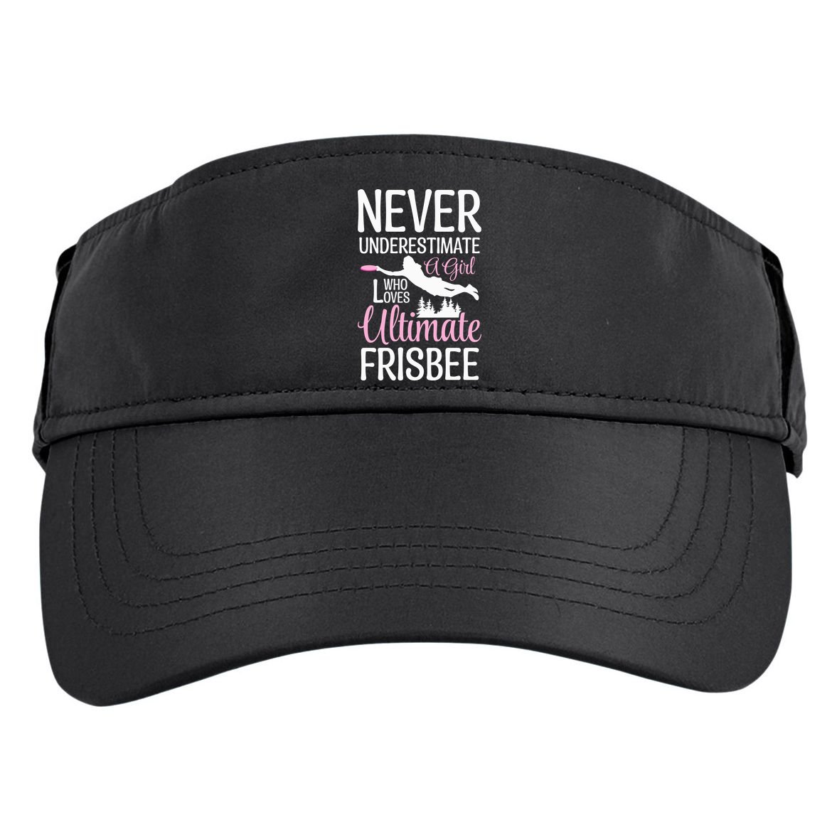 Cute Never Underestimate A Who Loves Ultimate Frisbee Gift Adult Drive Performance Visor