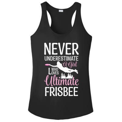 Cute Never Underestimate A Who Loves Ultimate Frisbee Gift Ladies PosiCharge Competitor Racerback Tank